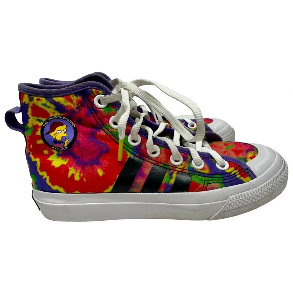 Rare Adidas Originals Nizza Hi RF J‎ Youth 5 Lisa Simpson Sneakers GZ1786